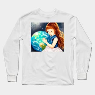 Save the earth girl Long Sleeve T-Shirt